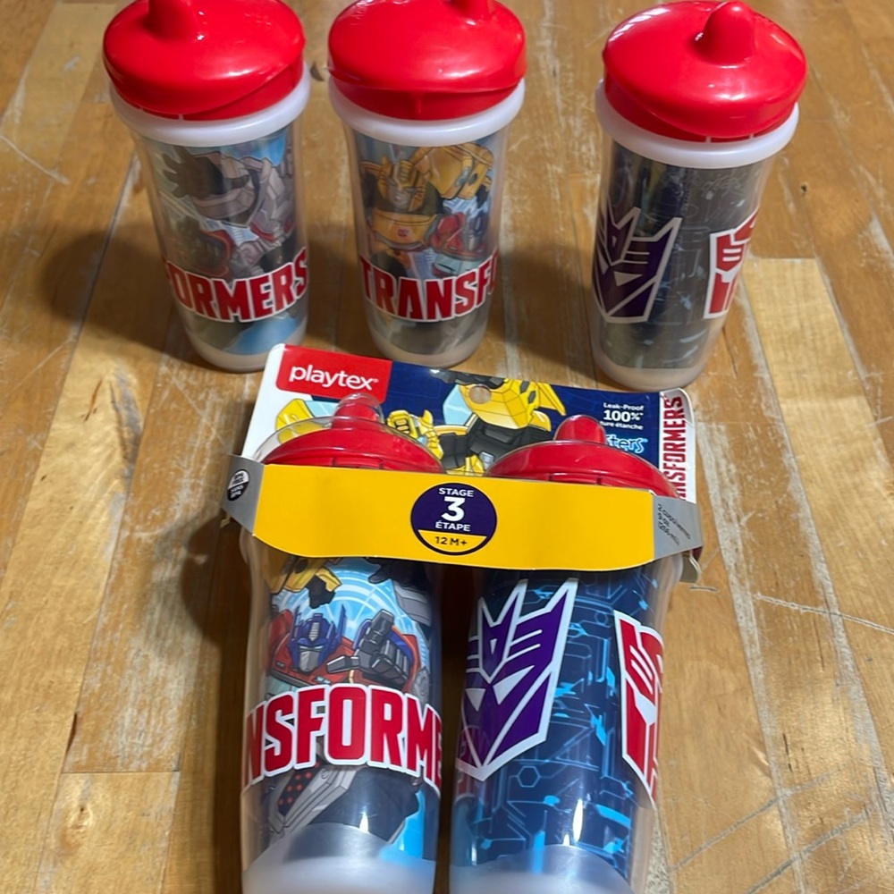 Brand new set of 5 playtex transformers sipsters - Picture 1 of 4